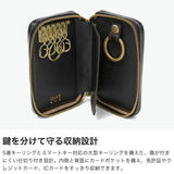 IS/IT キーケース メンズ ブランド スマートキー 革 本革 イズイット コンパクト 鍵入れ 鍵 車 カード入れ カード ラウンドファスナー おしゃれ 上品 大人 カード収納 モノクロ 967602