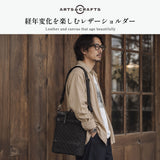 アーツアンドクラフツ ショルダーバッグ メンズ レディース ブランド ARTS&CRAFTS 斜めがけバッグ 肩掛け 綿 帆布 日本製 大きめ 縦型ショルダー おしゃれ 本革 レザー A4 ANGLERS 20 HUNTING FIELD BAG 1105001