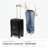 【正規品3年保証】 アメリカンツーリスター スーツケース Mサイズ AMERICAN TOURISTER VELOX フロントオープン キャリーケース ストッパー 前開き 50L 61L 拡張 PC TSAロック 中型 旅行 ヴェロックス スピナー61