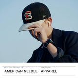 【日本正規品】 アメリカンニードル キャップ メンズ レディース AMERICAN NEEDLE 帽子 ロゴ ブランド おしゃれ ブラック ベースボール 綿 コットン 刺繍 6パネル ベースボールキャップ LINE OUT SMU700