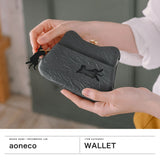 アオネコ 財布 レディース コンパクト aoneco がま口 軽い 薄い 薄型 小銭入れ おしゃれ かわいい 可愛い コインケース 革 本革 牛革 レザー 猫 ネコ 保護猫 保護ネコ ねこ 日本製 がま口ミニウォレット an002