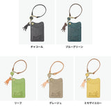 アオネコ パスケース リール付き aoneco 定期入れ ICカードケース IDケース かわいい オフィス 通勤 通学 可愛い 革 本革 牛革 レザー 猫 ネコ 保護猫 保護ネコ ねこ 日本製 リール付きパスケース an004