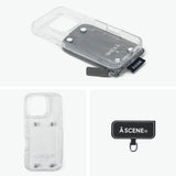 【正規取扱店】 エーシーン スマホケース カード収納 背面 A SCENE iPhone ケース ポケット付き ポーチ ポケット おしゃれ 財布 透明 背面収納 クリア iPhoneケース アイフォンケース Clear case with Dyneema