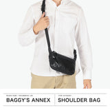 バギーズアネックス ショルダーバッグ メンズ レディース BAGGY'S ANNEX 斜めがけ 小さめ 大人 かっこいい 軽量 本革 革 レザー 斜めがけバッグ 斜め掛け ミニショルダーバッグ 横型 拡張 グロッシー LZKM-1501