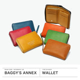 バギーズアネックス 二つ折り財布 レディース ファスナー 使いやすい BAGGY'S ANNEX 財布 大人 本革 レザー ブランド シンプル 革 革財布 コンパクト BOX型 NATURAL BOX ナチュラルボックス ラウンドハーフ LZKM-3601