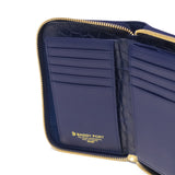 バギーポート 二つ折り財布 メンズ レディース BAGGY PORT ブランド 大人 おしゃれ 財布 ラウンドジップ 小銭入れあり 藍染め 本革 ワニ革 クロコ 本藍染め×クロコダイル ラウンドファスナーハーフ財布 ZWL-8001