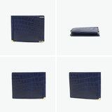 バギーポート マネークリップ メンズ レディース 札ばさみ BAGGY PORT ブランド 大人 おしゃれ ミニ 財布 コンパクト 二つ折り スリム 小銭入れあり 藍染め 本革 ワニ革 クロコ 本藍染め×クロコダイル ZWL-8002