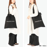 ビューティフルピープル トートバッグ レディース メンズ 大きめ A4 beautiful people バッグ トート 軽量 巾着 サブバッグ おしゃれ ブランド 大人 刺繍 コットン 綿 contour logo gathering tote bag 612012