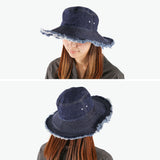 CA4LA ハット レディース メンズ カシラ 帽子 バケットハット 深め 春 夏 春夏 UV UVカット つば広 洗える 紫外線対策 大人 ブランド おしゃれ デニム 綿 カジュアル 日本製 BASABASA DENIM LONG COH-00010