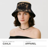 CA4LA ハット 帽子 レディース 春夏 春 夏 カシラ 日除け帽子 バケットハット アウトドア レース ナチュラル ブラック ホワイト 上品 きれいめ 女性 大人 シンプル おしゃれ 日本製 ラフィア CF CREA KTZ-02584