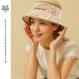CA4LA ハット 帽子 レディース 春夏 春 夏 カシラ 日除け帽子 バケットハット アウトドア レース ナチュラル ブラック ホワイト 上品 きれいめ 女性 大人 シンプル おしゃれ 日本製 ラフィア CF CREA KTZ-02584