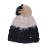 CA4LA 帽子 ニット帽 レディース 秋冬 冬 カシラ ブランド おしゃれ ニットキャップ 防寒 暖かい ツートン バイカラー ポンポン モヘヤ ウール アルパカ 日本製 ふわふわ 秋 可愛い BAA ONM01901