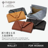 クレドラン 財布 レディース CLEDRAN 長財布 ブランド 大容量 レザー 本革 革 牛本革 カウレザー かぶせ 大人 小銭入れ 見やすい おしゃれ かわいい シンプル ギャルソン 日本製 NOUVE POINT LONG WALLET CL-4016