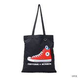 コンバース トートバッグ レディース メンズ 大きめ A4 CONVERSE おしゃれ かわいい カジュアル 縦型 パペット スンスン コラボ フラットトート ロゴ カラー PUPPETSUNSUN CV SUNSUN FLAT TOTE BAG 80981600
