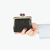 フォルナ 二つ折り財布 レディース がま口 本革 ブランド Folna 大人 日本製 コンパクト 財布 かわいい 二つ折 小銭入れ 牛革 レザー おしゃれ 上品 ドット 水玉 Woodball Gamaguchi Dots 2993903