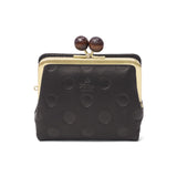 フォルナ 二つ折り財布 レディース がま口 本革 ブランド Folna 大人 日本製 コンパクト 財布 かわいい 二つ折 小銭入れ 牛革 レザー おしゃれ 上品 ドット 水玉 Woodball Gamaguchi Dots 2993903