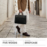 【正規品1年保証】 ファイブウッズ ブリーフケース メンズ 小さめ 本革 ビジネス ブランド FIVE WOODS ショルダー ビジネスバッグ レザー 牛革 PC A4 日本製 2WAY 自立 底鋲 PLATEAU A4ブリーフケース 39596