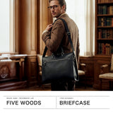 【正規品1年保証】 ファイブウッズ ブリーフケース メンズ 本革 ビジネス ブランド FIVE WOODS ショルダー ブリーフバッグ ビジネスバッグ 2WAYブリーフ レザー 牛革 PC A4 日本製 2WAY 自立 底鋲 PLATEAU 39597