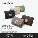 ハシバミ 財布 レディース 小さい HASHIBAMI ブランド コンパクト ミニ財布 天然石 本革 牛革 レザー かわいい 三つ折り財布 BOX型小銭入れ カード パワーストーン 天然石ミニウォレット Ha-2008-729