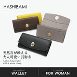 ハシバミ 長財布 レディース HASHIBAMI 財布 ブランド 大容量 本革 革 レザー おしゃれ かわいい かぶせ フラップ 小銭入れ パワーストーン 大人 上品 シンプル 天然石 ロングウォレット Ha-2104-306