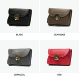 ハシバミ 三つ折り財布 レディース 小さい ブランド HASHIBAMI 財布 本革 革 レザー おしゃれ かわいい コンパクト ミニ 三つ折り 小銭入れ 大人 上品 黒 ニュー ラウンドフォルム ミニウォレット Ha-1711-453