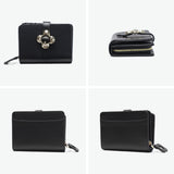 ハシバミ 二つ折り財布 レディース ブランド HASHIBAMI 財布 本革 革 レザー おしゃれ かわいい 小銭入れ 大人 上品 フラワー 花 ベルト 折財布 シンプル フラワーバックル 二つ折りウォレット Ha-2407-500