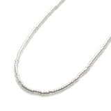 ハシバミ ネックレス レディース チェーン HASHIBAMI 天然石 ヘマタイト ワンタッチ マグネット ポーチ付き 重ね付け シンプル おしゃれ 可愛い ブランド 20代 30代 女性 ドーナツ(小) シルバー 52cm HB2100241