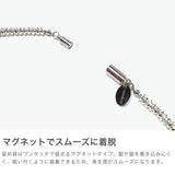 ハシバミ ネックレス レディース チェーン HASHIBAMI シルバー カジュアル シンプル 天然石 ヘマタイト ワンタッチ マグネット ポーチ付き 重ね付け おしゃれ 可愛い 上品 大人 ブランド 円盤型 45cm HB2100245