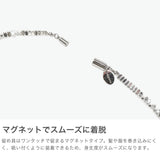 ハシバミ ネックレス レディース チェーン HASHIBAMI シルバー カジュアル シンプル 天然石 ヘマタイト ワンタッチ マグネット ポーチ付き 重ね付け おしゃれ 可愛い 大人 ブランド 立方体 (横長) 52cm HB2100246