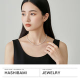 ハシバミ ネックレス レディース HASHIBAMI シルバー シンプル ボールチェーン風 マグネット ワンタッチ ポーチ付き ヘマタイト かわいい おしゃれ アクセサリー 2.5mm玉 45cm 天然石 HB2100250