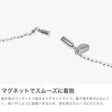 ハシバミ ネックレス レディース HASHIBAMI シルバー シンプル ボールチェーン風 マグネット ワンタッチ ポーチ付き ヘマタイト かわいい おしゃれ アクセサリー 2.5mm玉 45cm 天然石 HB2100250
