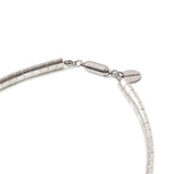 ハシバミ ネックレス レディース チェーン HASHIBAMI 天然石 ヘマタイト 留め具 マグネット ワンタッチ ポーチ付き 重ね付け シンプル おしゃれ カジュアル 普段使い 大人 20代 30代 瓦型 シルバー 43cm HB2100253