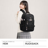 ヘム リュック レディース 通学 大容量 HeM バッグ おしゃれ 大きめ 女子 高校生 中学生 A4 B4 32L PC 撥水 かわいい ブランド リュックサック 2層 モル 二層式デイパック 39-72500