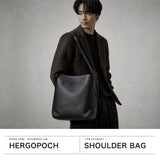 【正規取扱店】 エルゴポック ショルダーバッグ メンズ ブランド 斜めがけバッグ 大きめ 大容量 HERGOPOCH 本革 革 斜めがけ A4 TL トリヨンラグーン シュリンクレザー アジャスタブルショルダーバッグ TL-AS