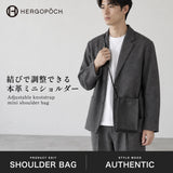 【正規取扱店】 エルゴポック ショルダーバッグ メンズ HERGOPOCH 軽量 本革 牛革 レザー 小さめ ブランド おしゃれ かっこいい 2層 縦型 大人 日本製 TC ソフトシュリンクレザー 2ルームショルダーバッグ TC-RS