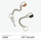 ホーボー キーホルダー 金具 革 hobo リング チェーン カラビナ キーリング ブランド メンズ レディース 真鍮 マット 艶なし 本革 日本製 CARABINER CHAIN KEY RING MATTE BRASS with SHRINK COW LEATHER HB-A4502