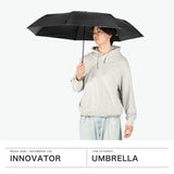 【日本正規品】 イノベーター 折りたたみ傘 メンズ レディース 軽量 晴雨兼用 innovator 傘 折りたたみ 日傘 大きめ 手開き カラビナ UVカット 遮光 遮熱 紫外線カット 60cm 内側 黒 スリム折りたたみ傘 IN-60M