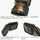 IS/IT 二つ折り財布 メンズ BOX型小銭入れ ブランド イズイット 財布 コンパクト ラウンドファスナー 軽量 本革 革 大人 ミニ 二つ折 ミニ財布 モノクロ ラウンドファスナー二つ折り財布 967603