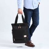 Mustash on-time tote bag Men's ladies za with zipper MOUSTACHE ON TIME Backpack Vertical Brand business commuting to school A4 Nylon Notebook PC 2WAY Rucksack 2WAY Tote Tote business trip JKA-2011