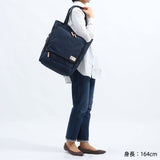 Mustash on-time tote bag Men's ladies za with zipper MOUSTACHE ON TIME Backpack Vertical Brand business commuting to school A4 Nylon Notebook PC 2WAY Rucksack 2WAY Tote Tote business trip JKA-2011