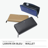 ランバン オン ブルー 長財布 メンズ LANVIN en Bleu 財布 ラウンドファスナー 大容量 本革 革 牛革 小銭入れ カード おしゃれ シンプル 大人 上品 ブランド レザー型押し ロングウォレット ワグラムII 504616