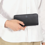 ランバン オン ブルー 長財布 メンズ LANVIN en Bleu 財布 ラウンドファスナー 大容量 本革 革 牛革 小銭入れ カード おしゃれ シンプル 大人 上品 ブランド レザー型押し ロングウォレット ワグラムII 504616