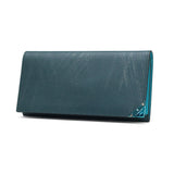 Lanvin on Blue Long Wallet Men's LANVIN en Bleu Wallet Thin Brand Genuine Leather Leather Slim Thin Simple Lightweight Card Holder Lots Stylish Adult Men 30s 40s Gift Cool Aqua 513624