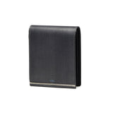 ランバン オン ブルー 二つ折り財布 メンズ LANVIN en Bleu 小銭入れあり ブランド レザー 本革 牛革 革 財布 折り財布 ウォレット おしゃれ 軽量 カード ガンメタル シンプル 大人 レノア 518612