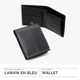 ランバン オン ブルー 二つ折り財布 メンズ LANVIN en Bleu 小銭入れあり ブランド レザー 本革 牛革 革 財布 折り財布 ウォレット おしゃれ 軽量 カード ガンメタル シンプル 大人 レノア 518612