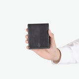 ランバン オン ブルー 二つ折り財布 メンズ LANVIN en Bleu 小銭入れあり ブランド レザー 本革 牛革 革 財布 折り財布 ウォレット おしゃれ 軽量 カード ガンメタル シンプル 大人 レノア 518612