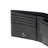 ランバン オン ブルー 二つ折り財布 メンズ LANVIN en Bleu 小銭入れあり ブランド レザー 本革 牛革 革 財布 折り財布 ウォレット おしゃれ 軽量 カード ガンメタル シンプル 大人 レノア 518612