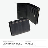 ランバン オン ブルー 二つ折り財布 メンズ LANVIN en Bleu 小銭入れあり ブランド レザー 本革 牛革 革 財布 折り財布 ウォレット おしゃれ 軽量 カード ガンメタル シンプル 大人 レノア 518613