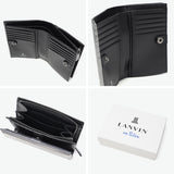 ランバン オン ブルー 二つ折り財布 メンズ LANVIN en Bleu 小銭入れあり ブランド レザー 本革 牛革 革 財布 折り財布 ウォレット おしゃれ 軽量 カード ガンメタル シンプル 大人 レノア 518613