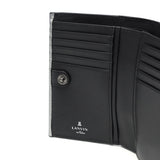 ランバン オン ブルー 二つ折り財布 メンズ LANVIN en Bleu 小銭入れあり ブランド レザー 本革 牛革 革 財布 折り財布 ウォレット おしゃれ 軽量 カード ガンメタル シンプル 大人 レノア 518613